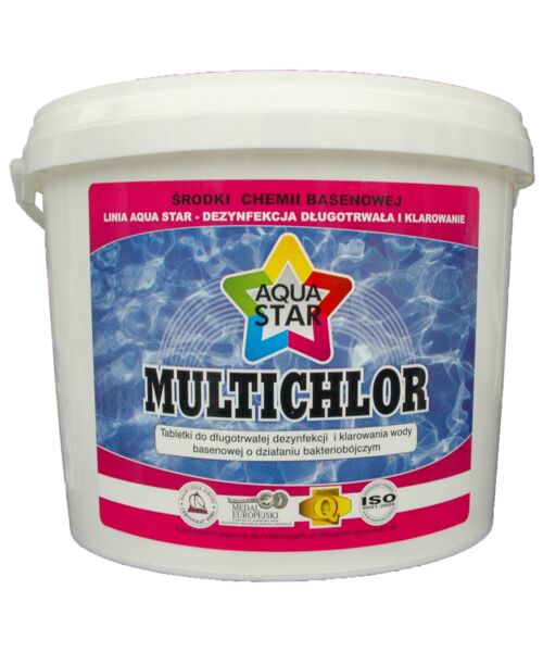 Tabletki do dezynfekcji wody basenowej Multichlor 3 kg AQUASTAR
