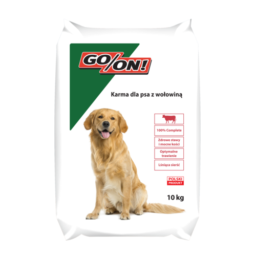 Karma sucha dla psów 10 kg z wołowiną GO/ON!