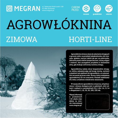 Agrowłóknina zimowa HORTI-LINE 1,60 m x 100 mb biała