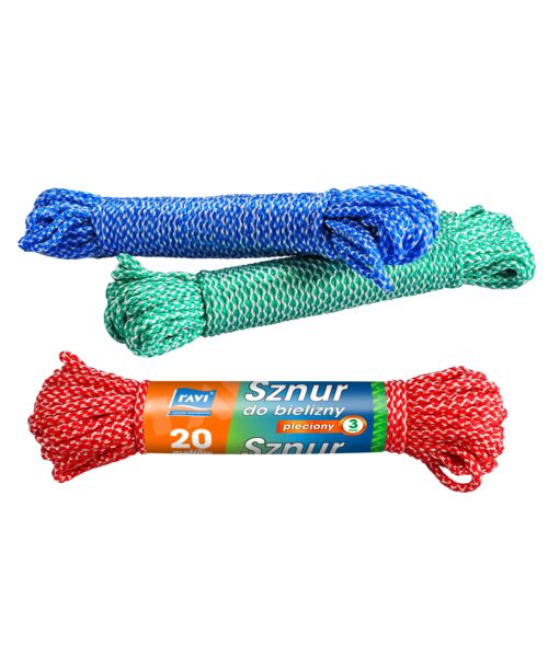 Sznur do bielizny pleciony 3 mm 20 mb Ravi