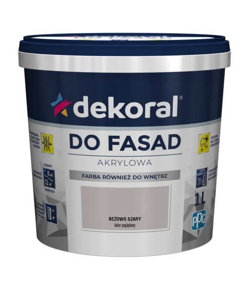 Akrylowa farba fasadowa Polinit beżowo szary 1 l