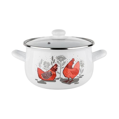 Garnek emaliowany Pyza Rubinka z pokrywką 18 cm 2,9 l