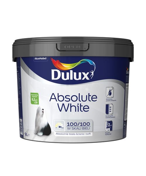 Farba akrylowa Dulux Absolute White 9 l Dulux