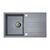 Zlewozmywak granitowy ZING 1-komorowy długi ociekacz 76 x 44 x 19,5 cm chrom/TON DIAMOND GRAY
