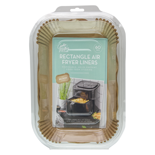 Wkłady papierowe do air fryera prostokątne 20 x 14 cm 60 sztuk