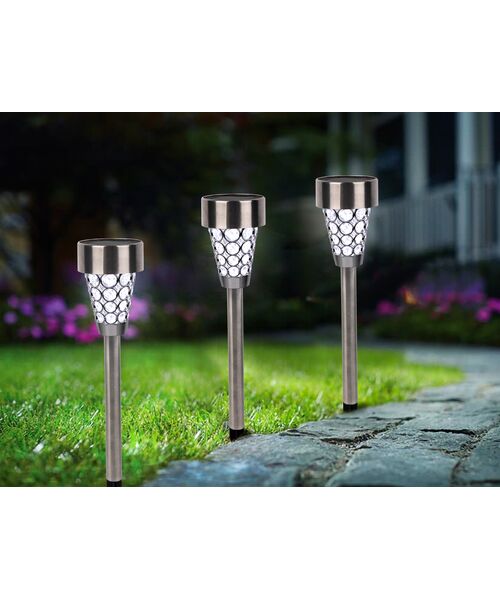 Lampa solarna LED 39 cm inox
