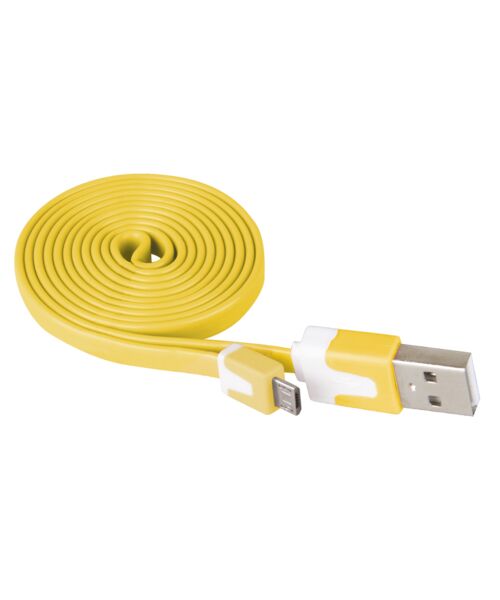 Przewód USB 2.0 wtyk A - wtyk micro B 1 m żółty