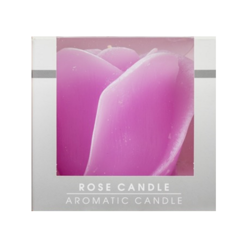 Świeca zapachowa Merci róża w pudełku 12 x 10 cm różowa zapach róża i goździk