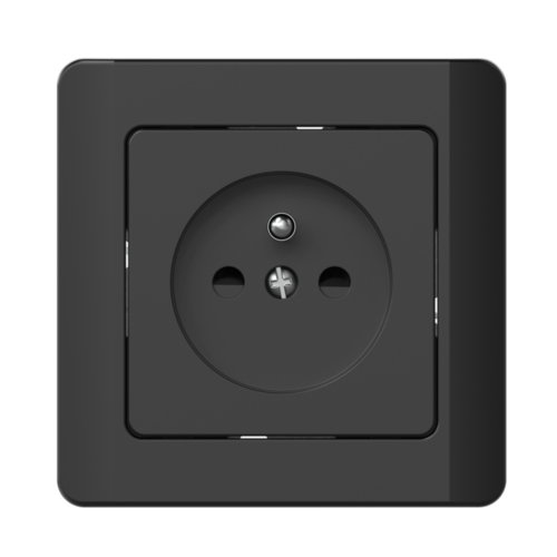 Gniazdo pojedyncze z uziemieniem silva czarne
