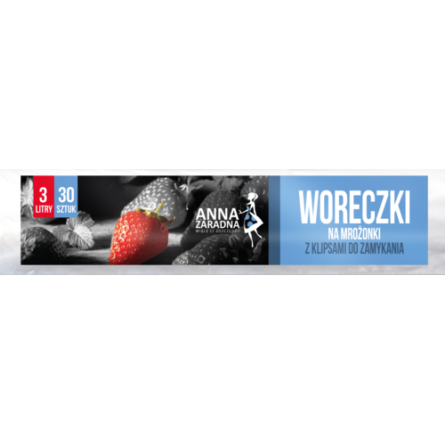 Woreczki na mrożonki z klipsami 3 l 30 sztuk Anna Zaradna