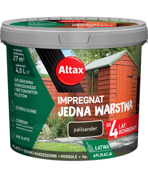 Impregnat do drewna ogrodowego JEDNA WARSTWA 4,5 l Palisander Altax