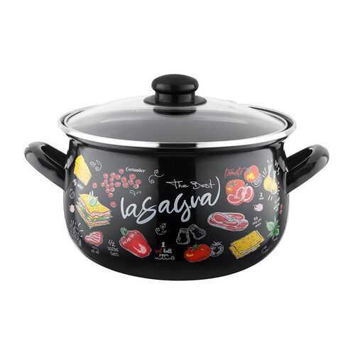 Garnek emaliowany Pyza Lasagna z pokrywką 16 cm 2,2 l