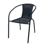 Fotel Bistro stal+rattan czarny