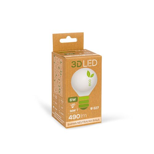 Żarówka ledowa 3LED kulka E-27 6 W barwa neutralna