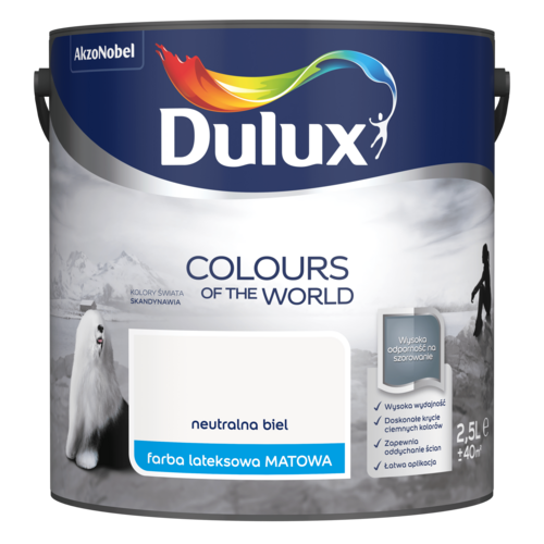 Farba lateksowa Dulux Kolory Świata Neutralna Biel 2,5 l