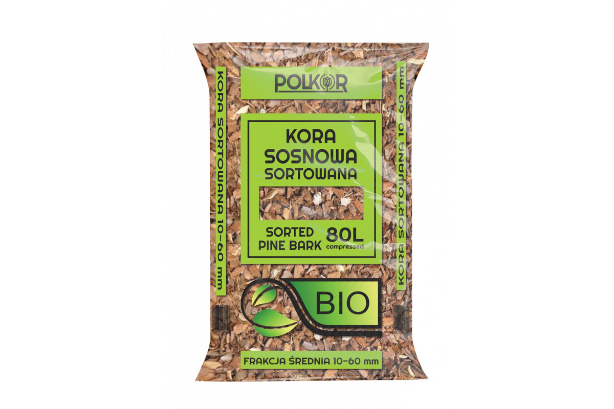 Kora sosnowa sortowana BIO 80 l 10-60 mm Polkor