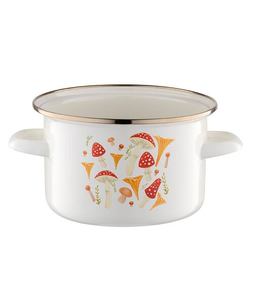 Garnek emaliowany prosty Grzybki bez pokrywki 22 cm 4,8 l