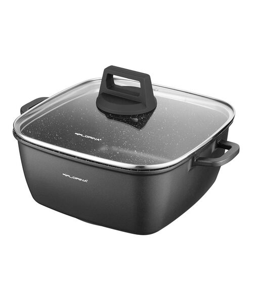 Garnek aluminiowy Chef kwadrat z pokrywką 24 x 24 x 10,5 cm 4,6 l
