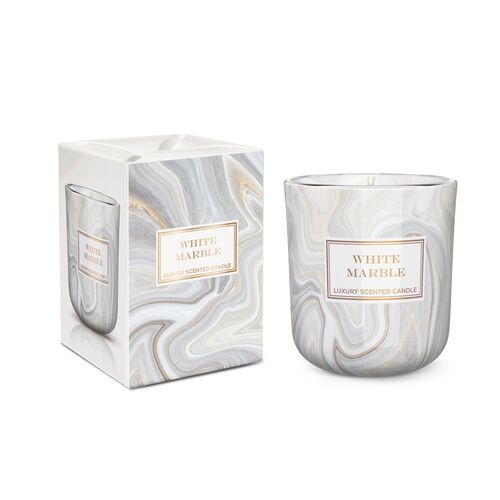 Świeca zapachowa w szkle Marble 12 sztuk