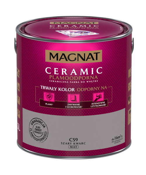 Farba ceramiczna MAGNAT Ceramic szary kwarc C59 2,5 l