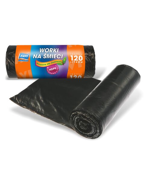 Worek na śmieci 120 l - 10 sztuk HDPE Ravi
