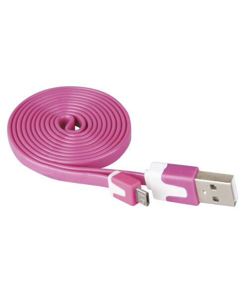 Przewód USB 2.0 wtyk A - wtyk micro B 1 m różowy