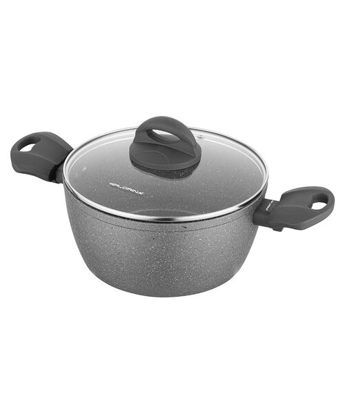 Garnek aluminiowy Lava stone z pokrywką 18 cm 1,5 l