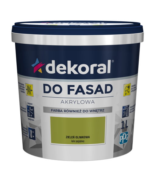 Akrylowa farba fasadowa Polinit zieleń oliwkowa 1 l