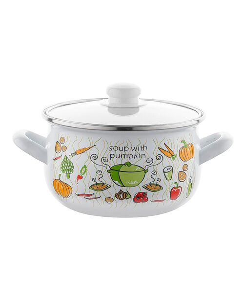 Garnek emaliowany Pyza Lumino z pokrywką 16 cm 2,2 l