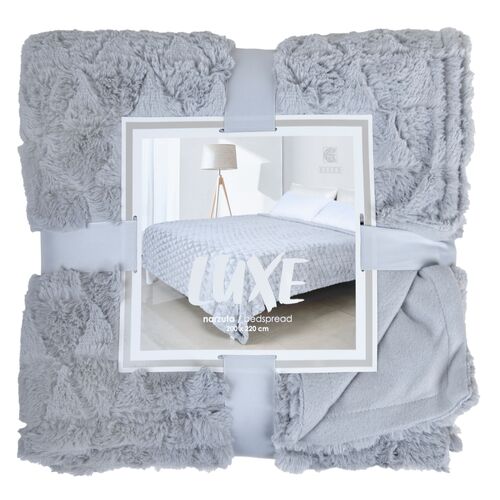 Narzuta na łóżko Luxe 170 x 210 cm szary