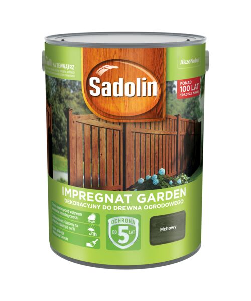 Impregnat Dekoracyjny do drewna ogrodowego Garden Mchowy 5 l Sadolin