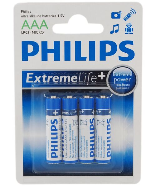 Baterie EXTREME LR03 blister 4 sztuki PHILIPS