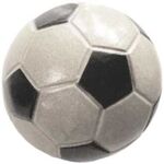 Piłka 72 mm football srebrna brokat