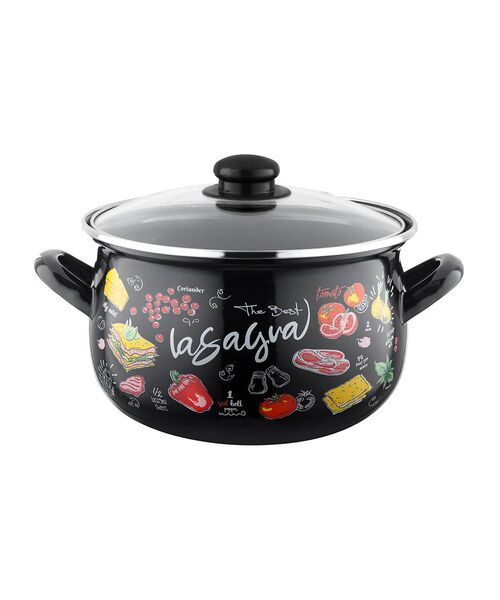 Garnek emaliowany Pyza Lasagna z pokrywką 16 cm 2,2 l