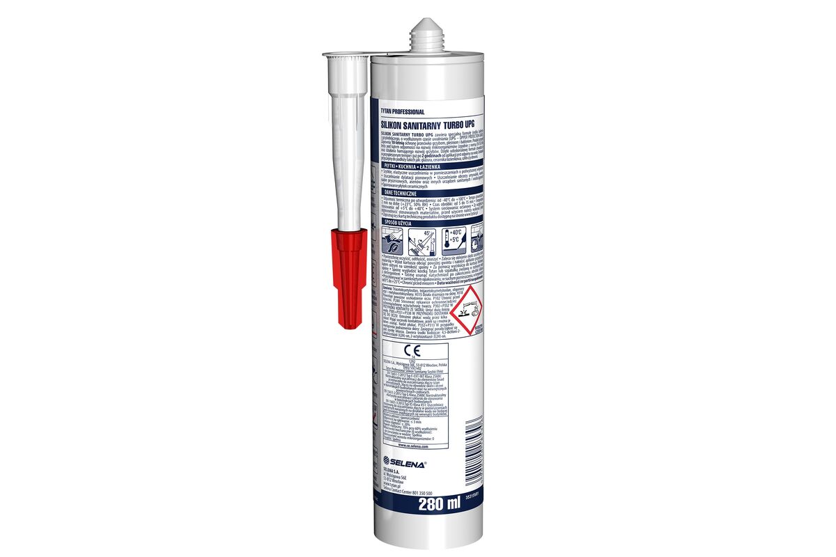Silikon sanitarny TURBO UPG 280 ml bezbarwny TYTAN PROFESSIONAL ...
