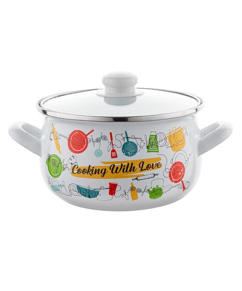 Garnek emaliowany Pyza Julia z pokrywką 20 cm 4,2 l