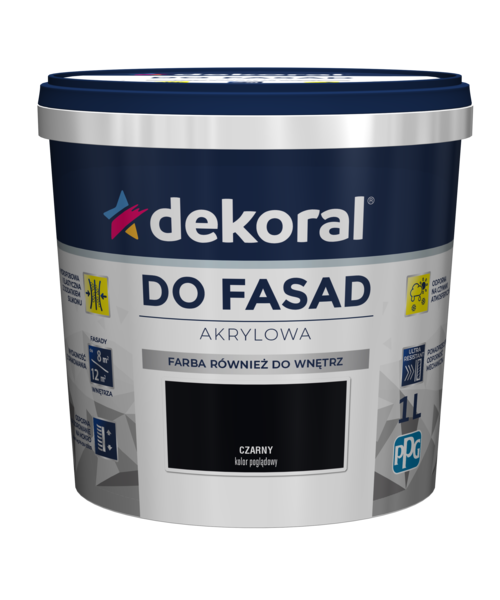 Akrylowa farba fasadowa Polinit czarny 1 l