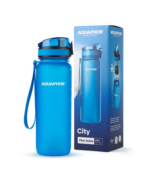 Butelka filtrująca City 800 ml niebieska