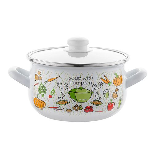 Garnek emaliowany Pyza Lumino z pokrywką 16 cm 2,2 l