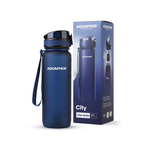 Butelka filtrująca City 800 ml granatowa