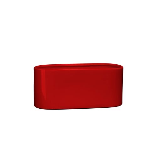 Osłonka ceramiczna ogródek storczyk 32 x 16,5 cm czerwony połysk symbol 649