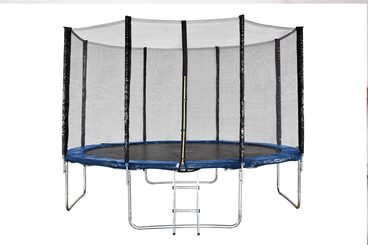 Trampolina 14ft o średnicy 427 cm z zewnętrzną siatką zabezpieczającą i drabinką