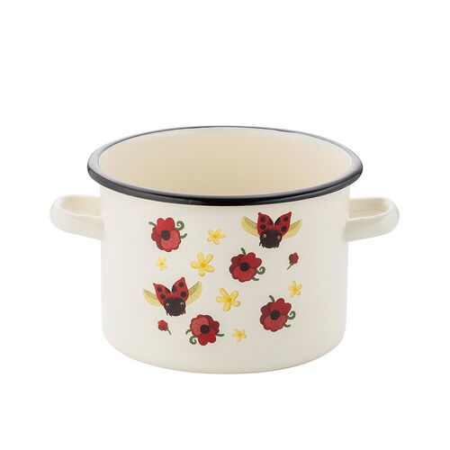 Garnek emaliowany prosty bez pokrywki Biedronka 16 cm 2 l