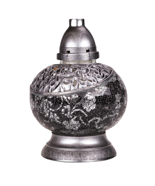 Znicz witraż Waza Mini 26 cm czarno-srebrny