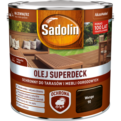 Olej do tarasów i mebli ogrodowych Superdeck Wenge 2,5 l Sadolin