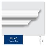 Listwa sufitowa z polistyrenu NU 40, 2 sztuki 200 x 4 x 1,7 cm biały DMS