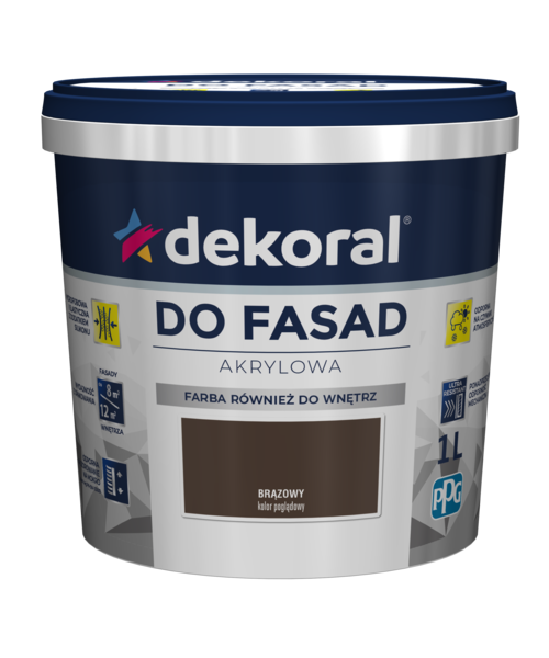Akrylowa farba fasadowa Polinit brązowy 1 l