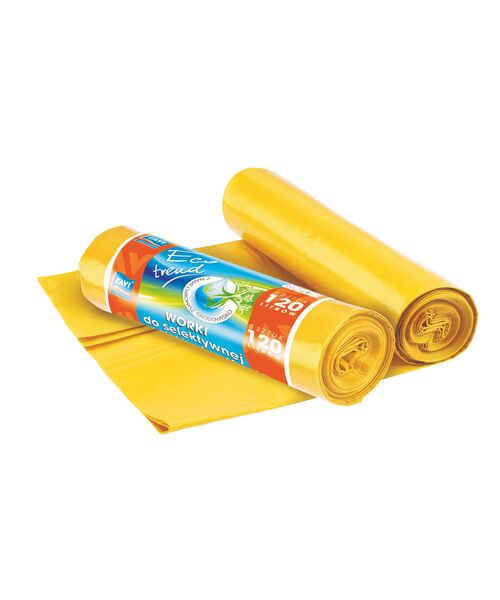 Worki na śmieci Eco Trend 120 l, 5 szt. żółte (plastik)