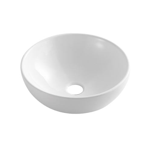 Umywalka nablatowa okrągła Dokos 39,5 cm biały Invena 