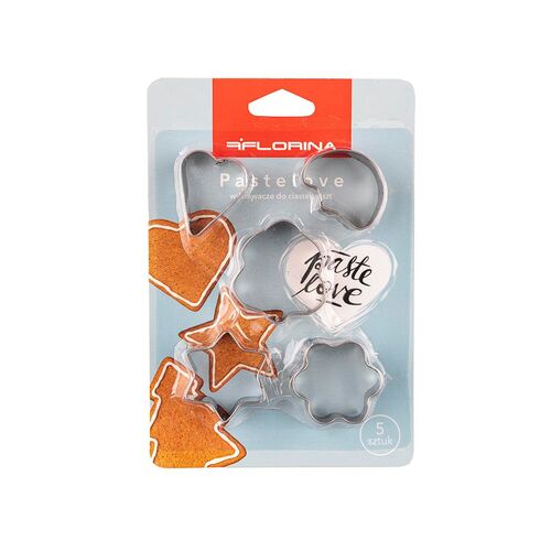 Wykrawacze do ciastek Pastelove 5 sztuk midi srebrny